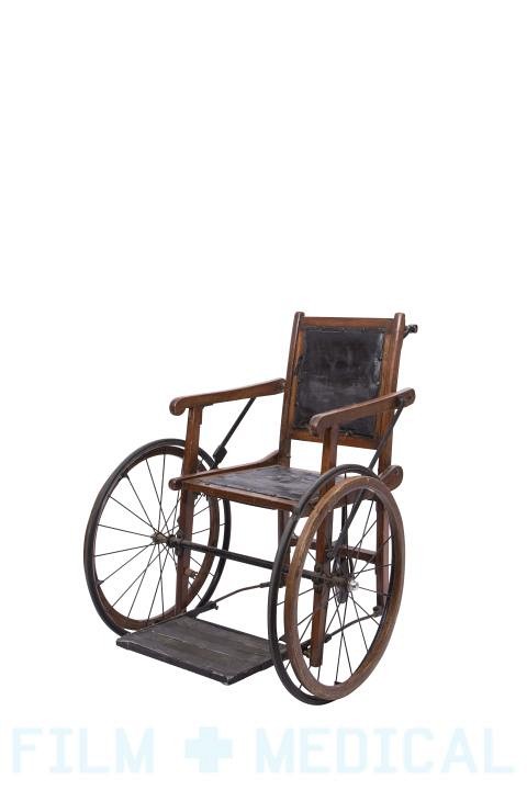 Period black wood wheelchair
